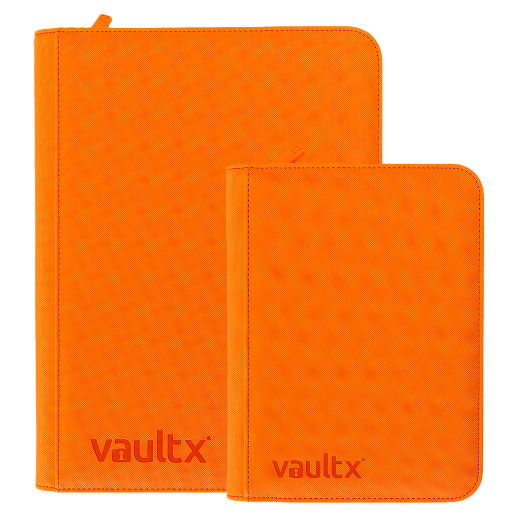 orange card binder 4-Pocket Exo-Tec Zip Binder Neon Orange