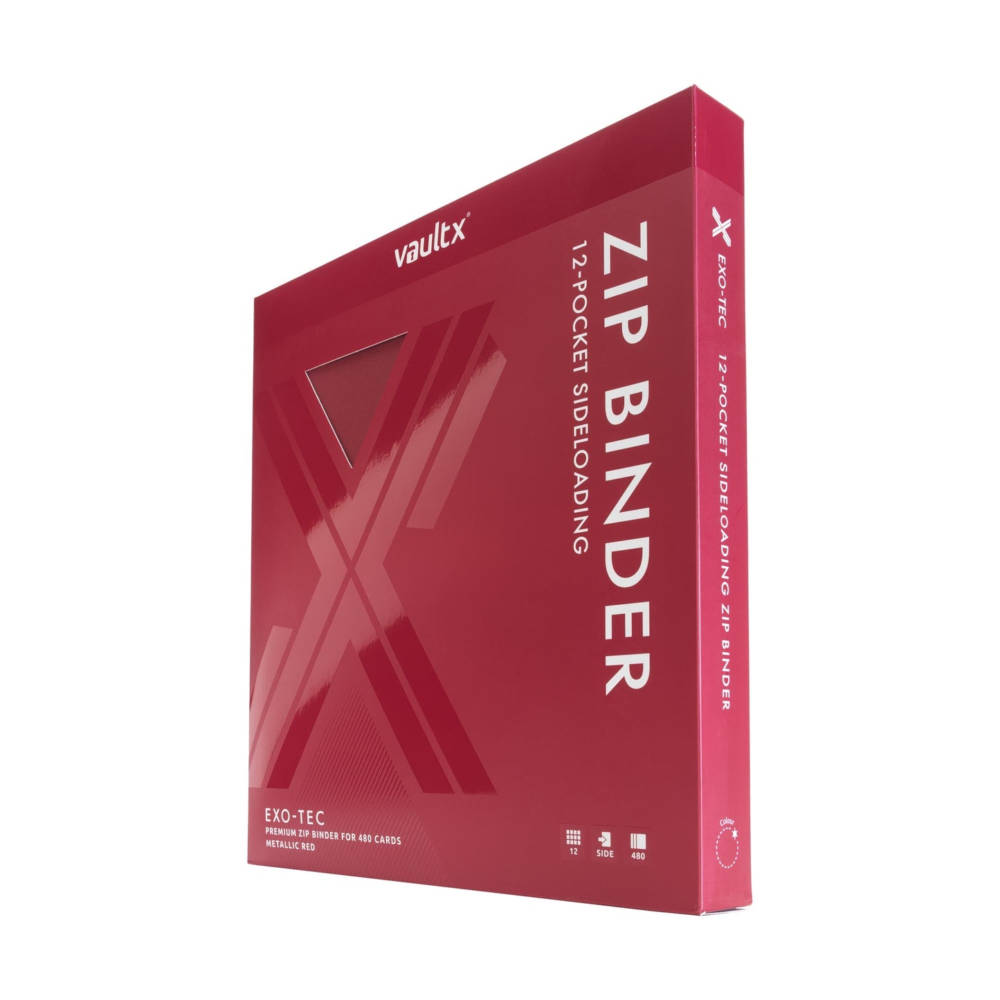 12-Pocket Exo-Tec® Zip Binder Metallic Red