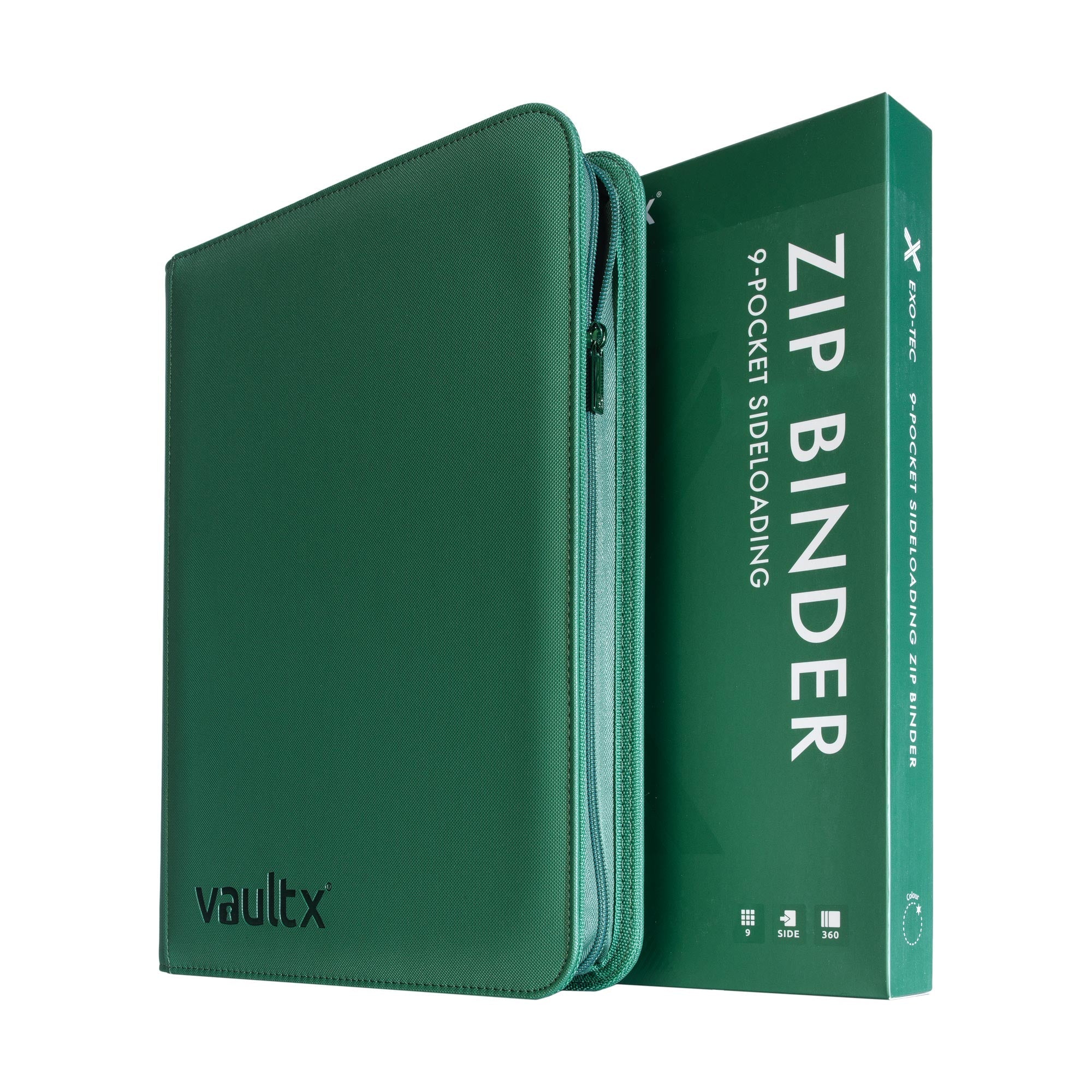 9-Pocket Exo-Tec® Zip Binder Metallic Green – Vault X US