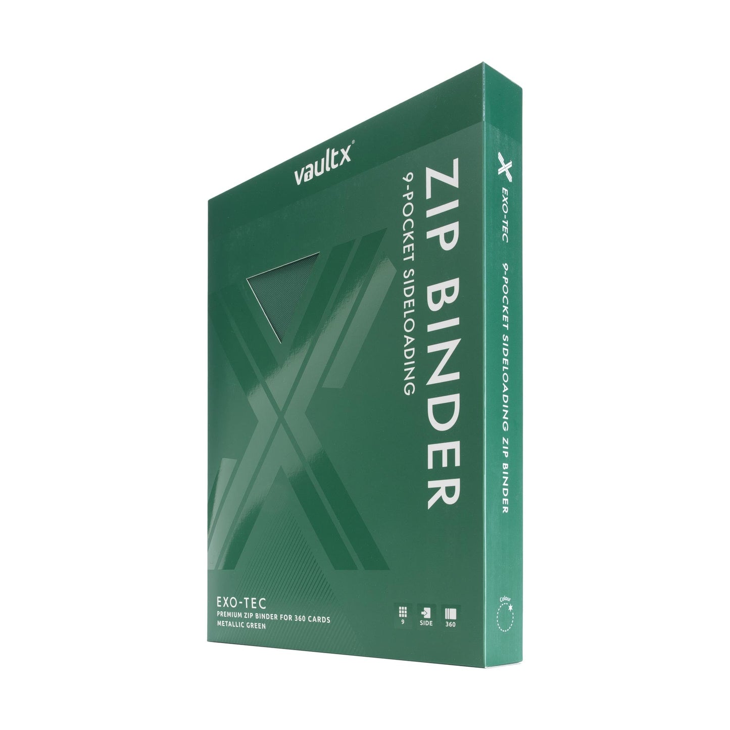 9-Pocket Exo-Tec® Zip Binder Metallic Green