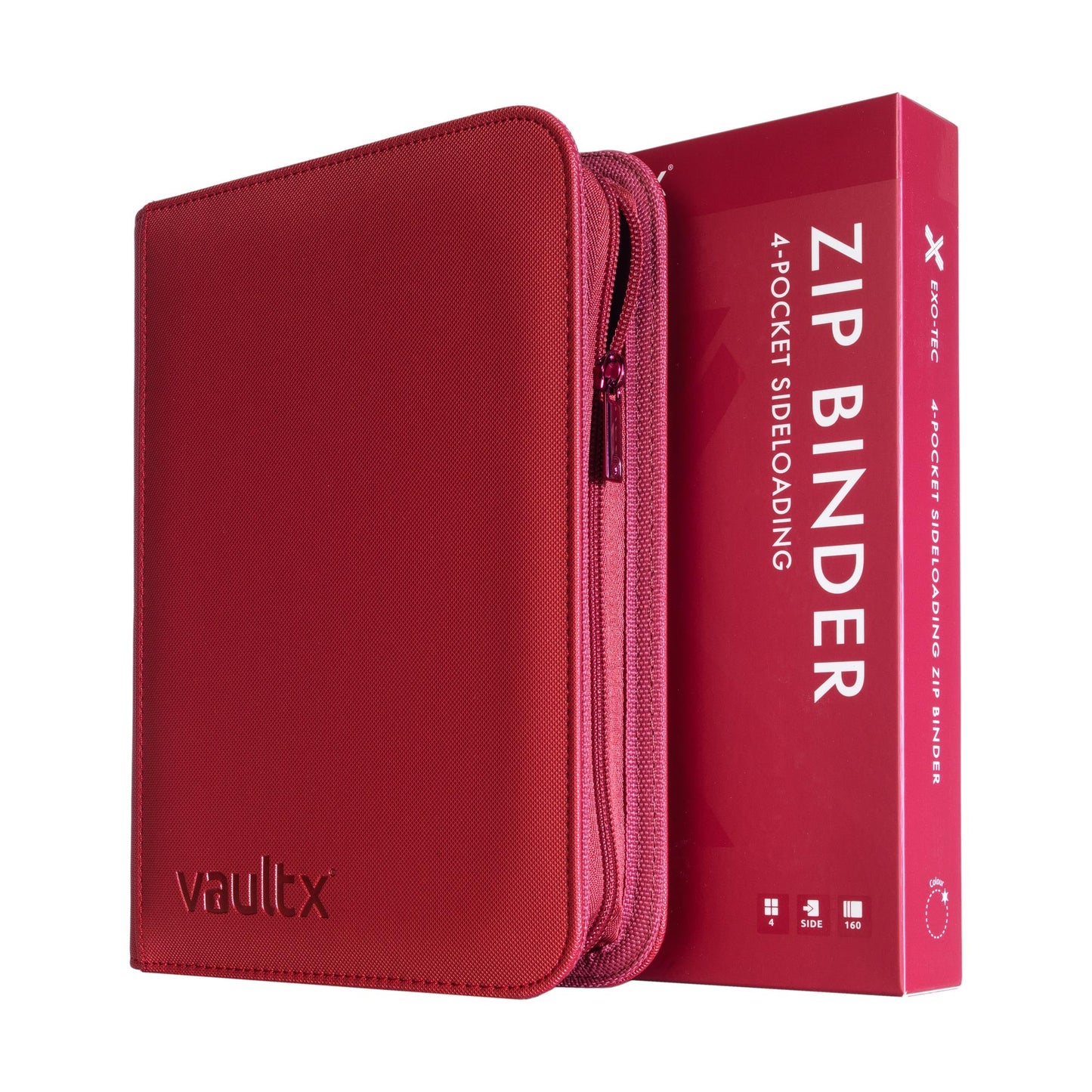 034 Zip 4-Pocket Exo-Tec® Zip Binder Metallic Red – Vault X US