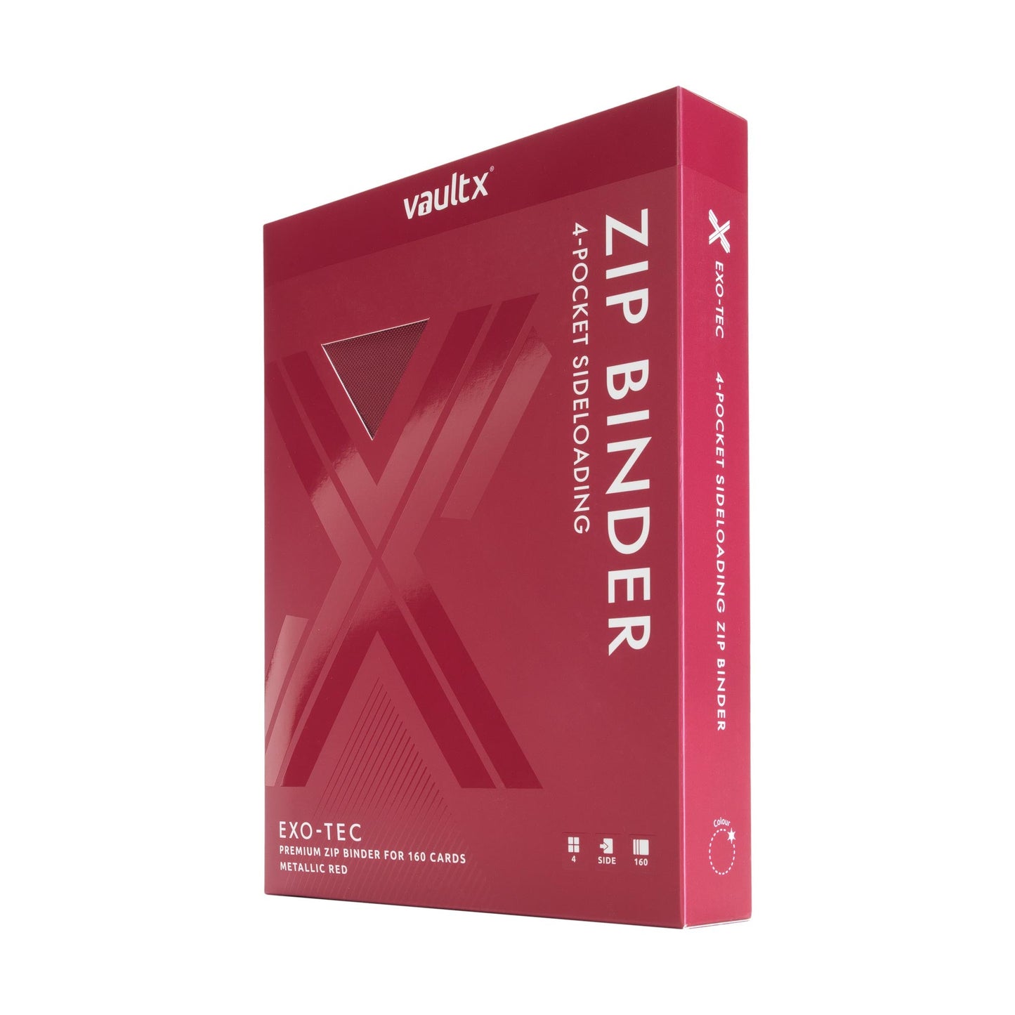 4-Pocket Exo-Tec® Zip Binder Metallic Red