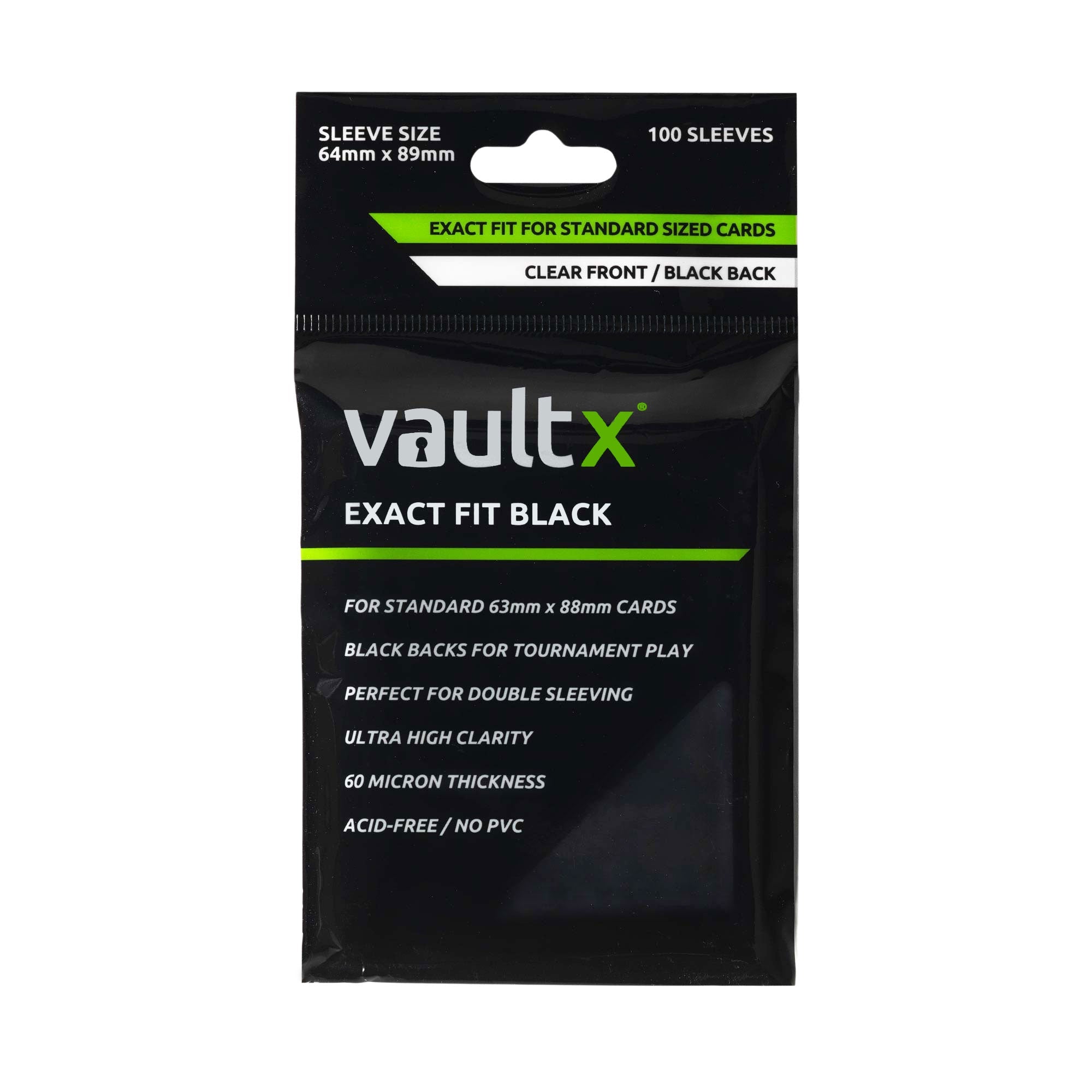 Exact Fit Black Card Sleeves – Vault X US